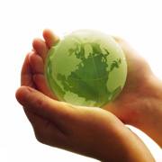 hands holding a globe